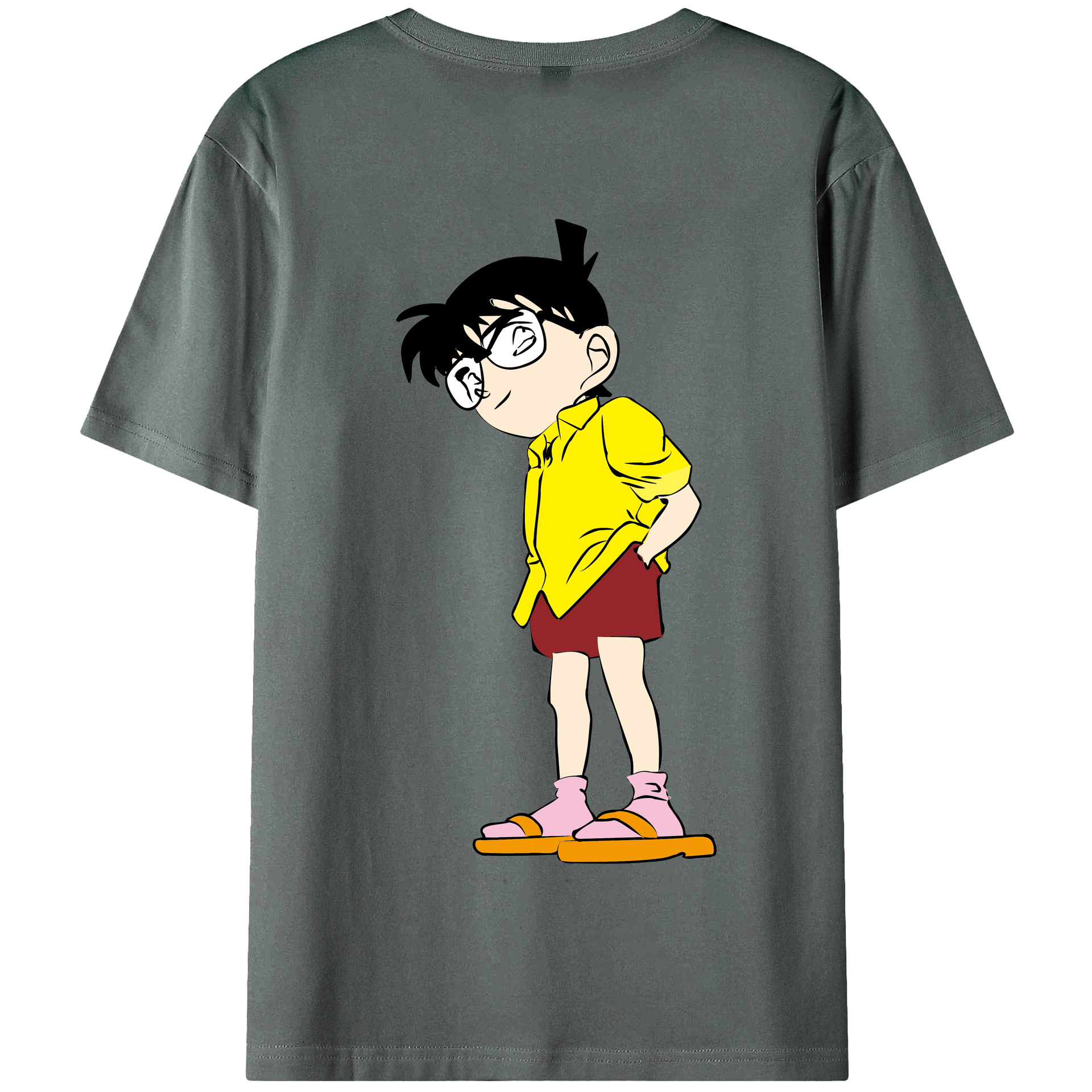 （画像用） 名探偵コナン 江戸川 コナン Detective Conan Conan Edogawa 綿100％半袖Tシャツ（背面プリント）